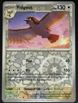 Pidgeot #018/165 Reverse Holo SV: Scarlet & Violet 151 Pokemon Card TCG - Image 1