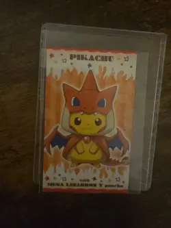 Mega Charizard Y Poncho-Wearing Pikachu Business Card Pokemon Japanese 2015 - Image 4