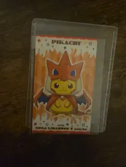 Mega Charizard Y Poncho-Wearing Pikachu Business Card Pokemon Japanese 2015 - Image 5