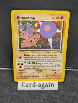 Pokemon TCG Hitmontop Neo Discovery Holo Rare Card 3/75 WOTC, HP Condition - Image 1