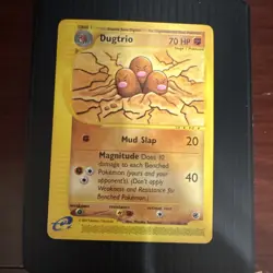 Pokemon Dugtrio Expedition Base Set Rare Card 44/165 Regular HP70 2002 e-reader - Image 1