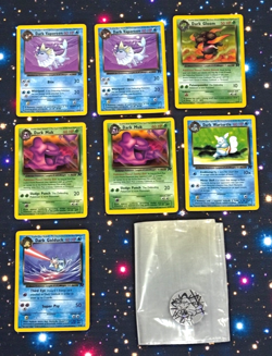 Pokemon TCG Team Rocket Set Dark Cards Non Holo & Meowth Coin Bundle Vintage NM - Image 1