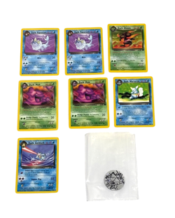 Pokemon TCG Team Rocket Set Dark Cards Non Holo & Meowth Coin Bundle Vintage NM - Image 4