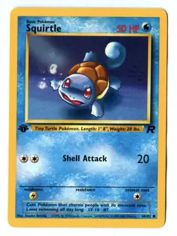 Vintage 2000 First Edition SQUIRTLE 68/82 Pokemon Card (Team Rocket Set) - Image 1