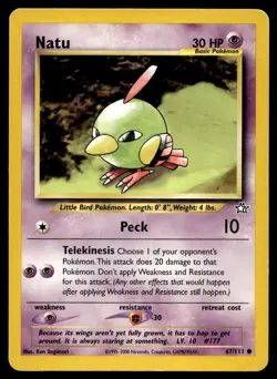 Natu 67/111 Pokemon Card Neo Genesis Common 30 HP Lightly Played U22 - Image 1