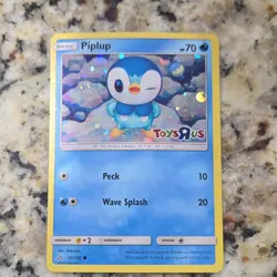 Pokemon Piplup Promo Holo Basic 70HP Toys R Us 32/156 2018 English Card - Image 1