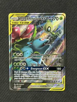 NM Celebi & Venusaur GX SM167 Sun & Moon: Alternate Art Promo Holo Pokemon Card - Image 1