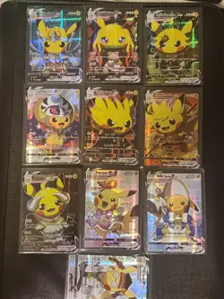 Pokemon Cosplay Poncho Pikachu Holos 10 Cards Holofoil - Image 1
