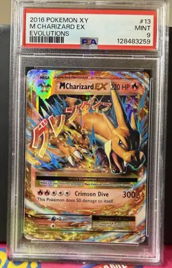 Pokemon M Charizard EX Holo Ultra Rare TCG Card Evolutions 13/108 PSA 9 - Image 1