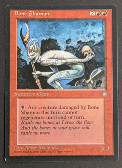 MTG Card - 1x Bone Shaman - Ice Age - NM - Vintage - Magic The Gathering - 1995 - Image 1