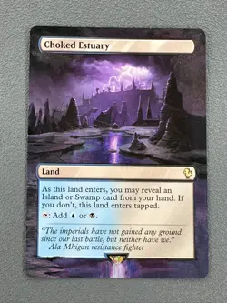 Choked Estuary MTG Final Fantasy Commander Hand Painted Borderless Altered Art v - Image 1