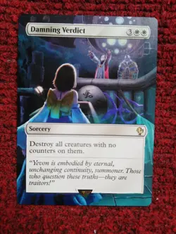 Damning Verdict MTG Final Fantasy Commander Hand Painted Borderless Altered Art - Image 2