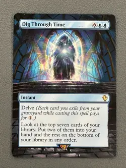 Dig Through Time MTG Final Fantasy Commander Hand Painted Borderless Altered Art - Image 1