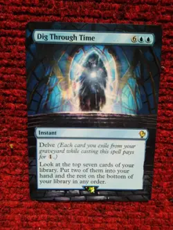 Dig Through Time MTG Final Fantasy Commander Hand Painted Borderless Altered Art - Image 2