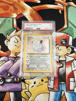 PSA 5 1999 Pokemon Game Base Set - Clefairy - HOLO #5 Unlimited - Image 1