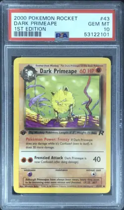 2000 POKEMON ROCKET 1ST EDITION #43 DARK PRIMEAPE PSA 10 - Image 1