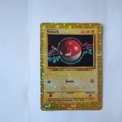 Voltorb 67/102 HOLO Prism Base Set Vending Golden Sticker Pokemon Vintage MP - Image 1