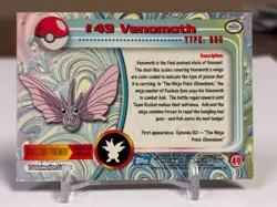 1999 Topps Pokemon #49 Venomoth (TV Animation Series 1) 1st Print Blue Logo NM - Image 2