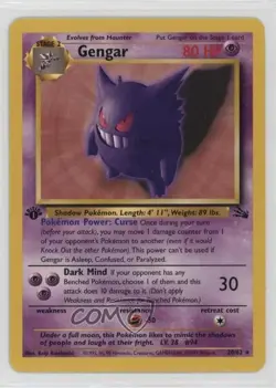Gengar 1st Ed. Pokemon Fossil #20 1999 - Image 1