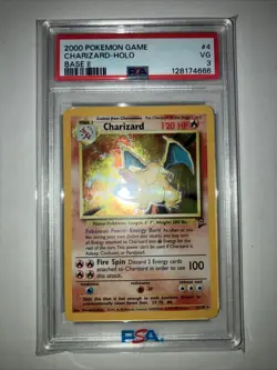 2000 Pokemon Base Set 2 Charizard #4 Holo PSA 3 - Image 1