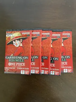 One Piece Carrying On His Will OP-13 Five 5 Booster Packs Lot English F - Image 1