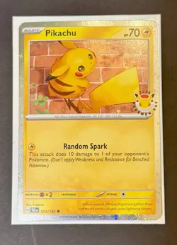 Pokemon Pikachu 2026 Pokemon Day Promo Holo Card 051/162 70 HP - Image 1
