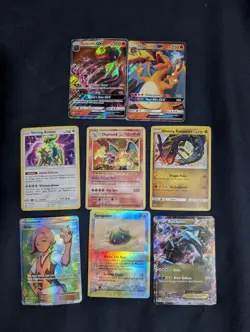 Pokemon Tcg Card Lot Higher End Singles (DMG) Shining, Charizard, GX, Full Art, - Image 1