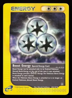 Boost Energy 145/147 Uncommon Aquapolis Pokemon Card - Image 1
