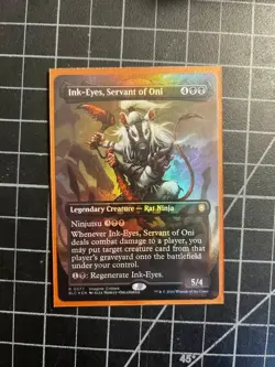 Ink-Eyes, Servant of Oni (borderless) (foil) Bloomburrow NM+ *Mythic Relics* - Image 1