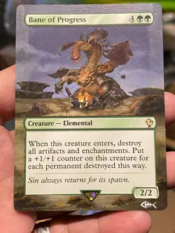 Bane of Progress MTG Final Fantasy Commander Hand Painted Full Altered Art 🐠 - Image 2