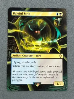 Baleful Strix MTG Final Fantasy Commander Hand Painted Extended Full Altered Art - Image 1