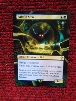 Baleful Strix MTG Final Fantasy Commander Hand Painted Extended Full Altered Art - Image 2