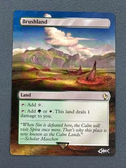 Brushland MTG Final Fantasy Commander Hand Painted Borderless Altered Art 🐠 - Image 1