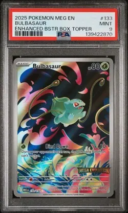 Bulbasaur 133 Stamped Promo Pokemon Mega Evolution Box Topper PSA 9 MINT! - Image 1