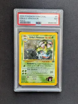[PSA 7] Erika's Venusaur Holo Rare NM 4/132 Gym Challenge 2000 Pokemon - Image 1