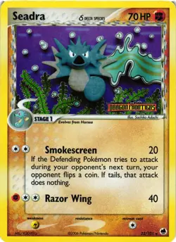Pokemon TCG Seadra Reverse Holo Delta Species Ex Dragon Frontiers 22/101 LP/MP - Image 1