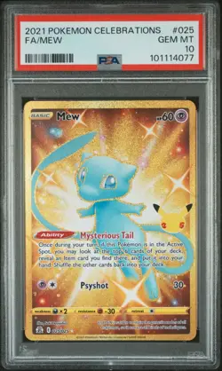 Pokemon Mew 025/025 Secret Rare Celebrations PSA 10 GEM MINT - Image 1
