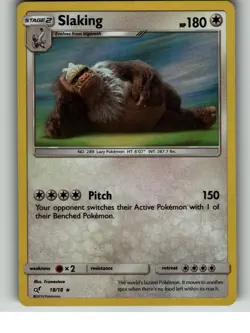 Slaking 18/18 Rare Detective Pikachu Pokemon Holo Lightly Played - Image 1