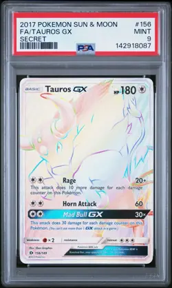 Pokemon Tauros GX (Secret) 156/149 SM Base Set Holo PSA 9 - Image 1