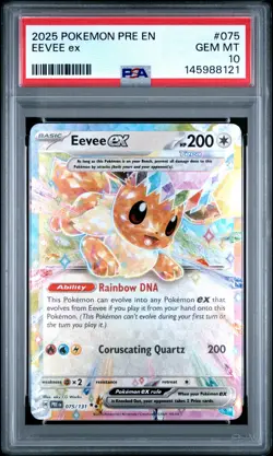 PSA GEM MT 10 - 2025 POKEMON PRE EN-PRISMATIC EVOLUTIONS 075 EEVEE ex - Image 1