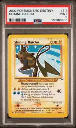 2002 POKEMON NEO DESTINY #111 SHINING RAICHU PSA 9 - Image 1