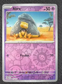 ABRA 063/165 REVERSE HOLO COMMON 151 POKEMON REVERSE HOLO NM - Image 1