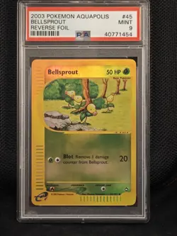 PSA 9 MINT Reverse holo Bellsprout - Pokemon Aquapolis 45/147 - Image 1