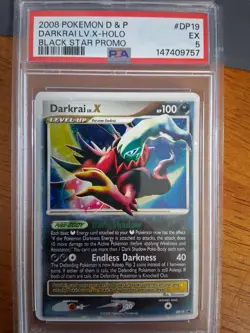 Pokemon TCG Darkrai Lv. X Black Star Promo Holo 2008 D&P Set DP19 PSA GRADE 5 - Image 1