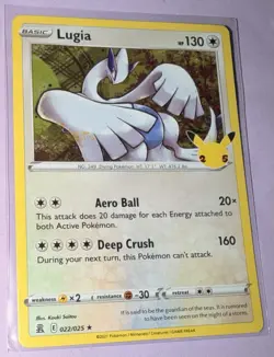 Pokemon TCG Lugia Celebrations Holo Rare Card 022/025 - Image 1