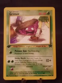 Pokemon Card Team Rocket 1st Edition Regular Finish Grimer 57/82 VLP-NM - Image 1