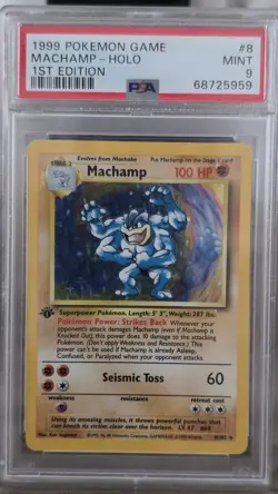Pokemon Base Set 1st Edition Machamp 8/102 Holo Rare Card TCG - Image 1