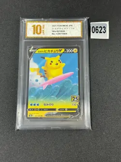 Surfing Pikachu V RR 021/028 S8a 25th Anniversary - Pokemon Card JapanesGrade 10 - Image 1