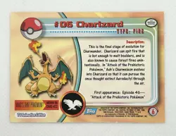Charizard 1999 Topps #06 Pokemon Card Blue Logo TV Animation Non Holo NM - Image 2