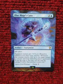 Blue Mage's Cane MTG Final Fantasy Commander Hand Painted Borderless Altered Art - Image 2